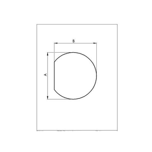 Glasplade 6mm Cirkel afskret A:1250 x B:1100 (C:812)