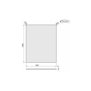 Glasplade 6mm Firkantet A:800 x B:1000 (A:Afr. hjrner R20)