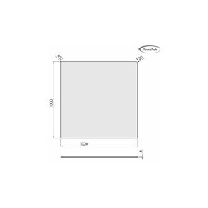 Glasplade 6mm Firkantet A:1000 x B:1000 (A:Afr. hjrner R20)