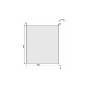 Glasplade 6mm Firkantet A:1000 x B:1200 (A:Afr. hjrner R20)