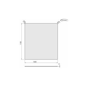 Glasplade 6mm Firkantet A:1000 x B:1100 (A:Afr. hjrner R20)