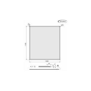 Glasplade m. facet 6mm Firkantet A:1000 x B:1100 (A:Afr. hjrner R20)