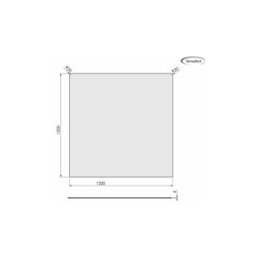Glasplade 6mm Firkantet A:1200 x B:1200 (A:Afr. hjrner R20)