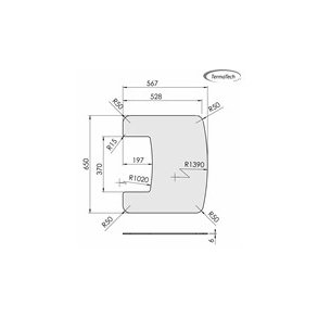 Formskret glasplade TT30