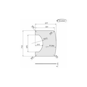  Form glasplade til TT20+TT21+TT23 Skandinavien, 710x577mm