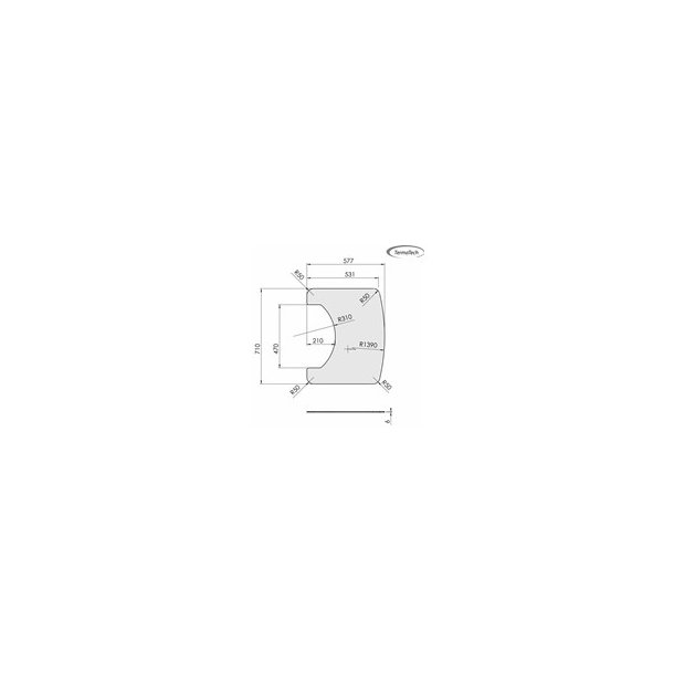  Form glasplade til TT20+TT21+TT23 Skandinavien, 710x577mm