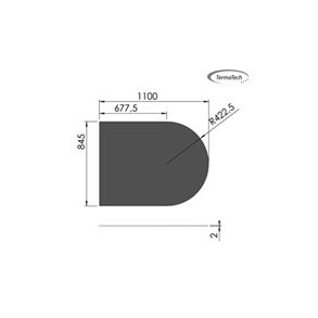 Stlplade 2mm Halvrund A:850 x B:1100