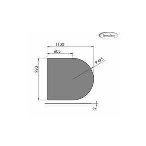 Stlplade 2mm Halvrund A:1000 x B:1100