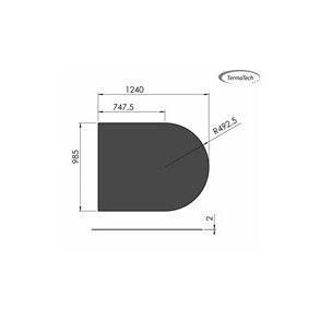 Stlplade 2mm Halvrund A:1000 x B:1250