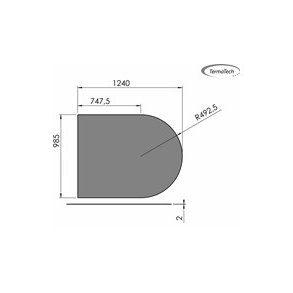 Stlplade 2mm Halvrund A:1000 x B:1250