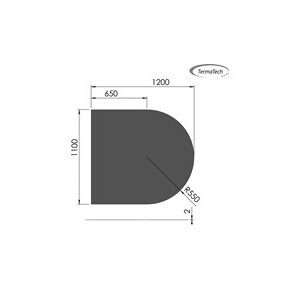 Stlplade 2mm Halvrund A:1100 x B:1200