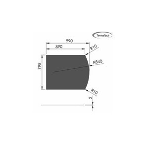 Stlplade 2mm Flad bue A:800 x B:1000