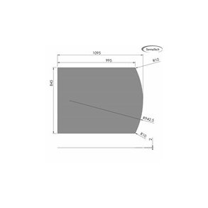 Stlplade 2mm Flad bue A:850 x B:1100