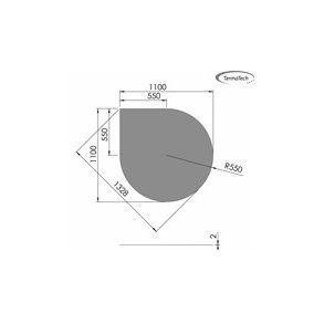 Stlplade 2mm Drbe A:1100 x B:1100 (C:550 Dia:1310)