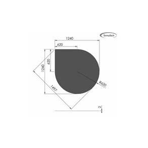 Stlplade 2mm Drbe A:1250 x B:1250 (C:625 Dia:1470)