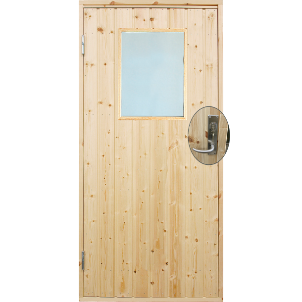 Udhusdr std. panel m/vindue inkl. karm/montagest - VU - 88,6&times;197,8 cm