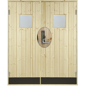 Dbl. udhusdr panel m/vindue inkl. karm/montagest - HU - 151,2×187,8 cm