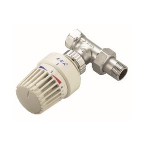 Termostatisk radiatorventil med fler ½? lige.