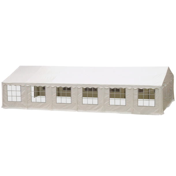 Hvidt partytelt 6x12m i pvc plast