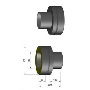 Skorsten 150 Overgang til isoleret