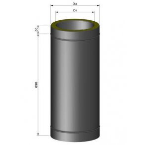 Skorsten 150 Skorstenssektion isoleret 750mm