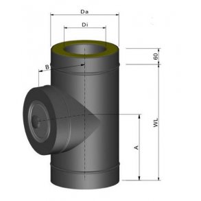 Skorsten 150 T-stykke inkl. spndebnd