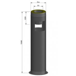 Skorsten 150 Gulvkonsol Inkl. sodpotte/renselem