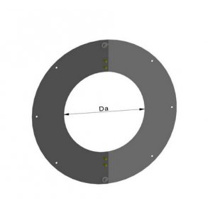 Skorsten 150 Loftkrave 2-delt dia. 580 mm, bred kant 0-10°