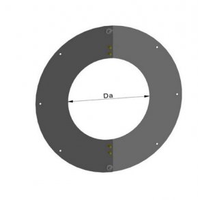 Skorsten 150 Loftkrave 2-delt dia. 580 mm, bred kant 30-45°