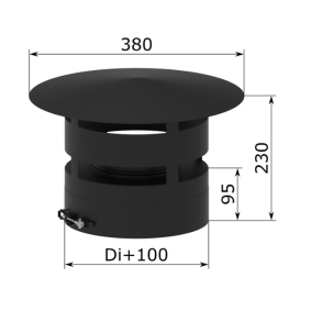 Skorsten Diameter = 150 Regnhtte inkl. spndebnd