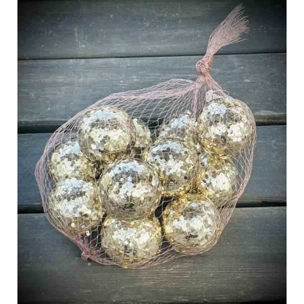 GLITTER KUGLE GULD