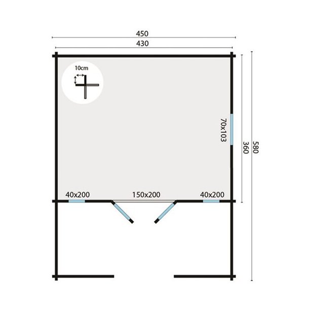 BJLKEHYTTE - Toka 44MM 15,5+8,6M2