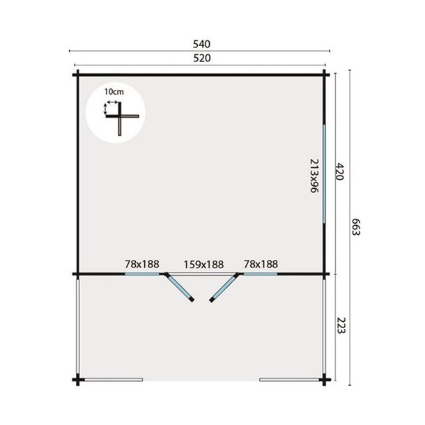 BJLKEHYTTE - jvind 58MM 21,8+11,4M2