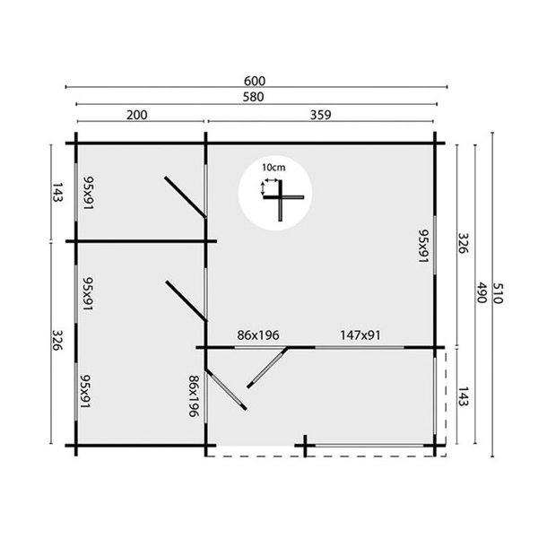BJLKEHYTTE - Eldbjrg 70MM 23+5,4M2