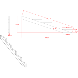 Plus Trappevange 5 trin  (trindybde 39 cm)