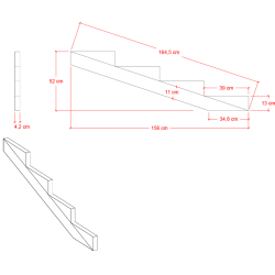 Plus Trappevange 4 trin  (trindybde 39 cm)