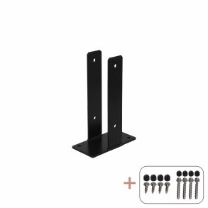 PLUS U-stolpefod til fundament Sort RAL 9005     10,3x20x30CM