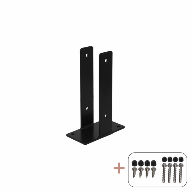 PLUS U-stolpefod til fundament Sort RAL 9005     10,3x20x30CM