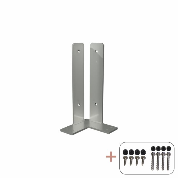 PLUS Hjrne Stolpefod m/skruer til fundament       15x15x30CM