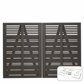 PLUS Silence Dob.lge m/beslag Umbragr RAL7022 3,4x200x140CM