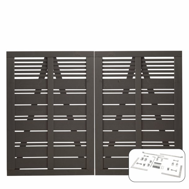 PLUS Silence Dob.lge m/beslag Umbragr RAL7022 3,4x200x140CM