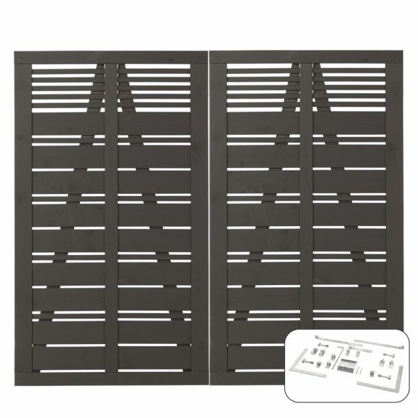 PLUS Silence Dob.lge m/beslag Umbragr RAL7022 3,4x200x170CM