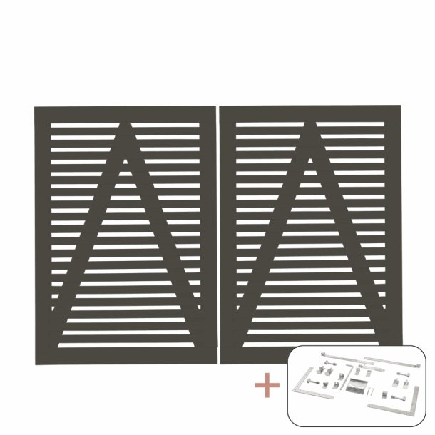 PLUS Tokyo Dobb.lge m/beslag Umbragr RAL7022 4,4x200x140CM