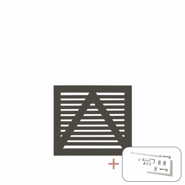 PLUS Tokyo Enkeltlge m/beslag Umbragr RAL7022  4,4x100x90CM