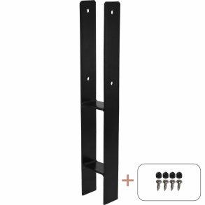 H-Stolpefod 60 cm - 9×9 cm stolper - til nedstbning - m/skruer