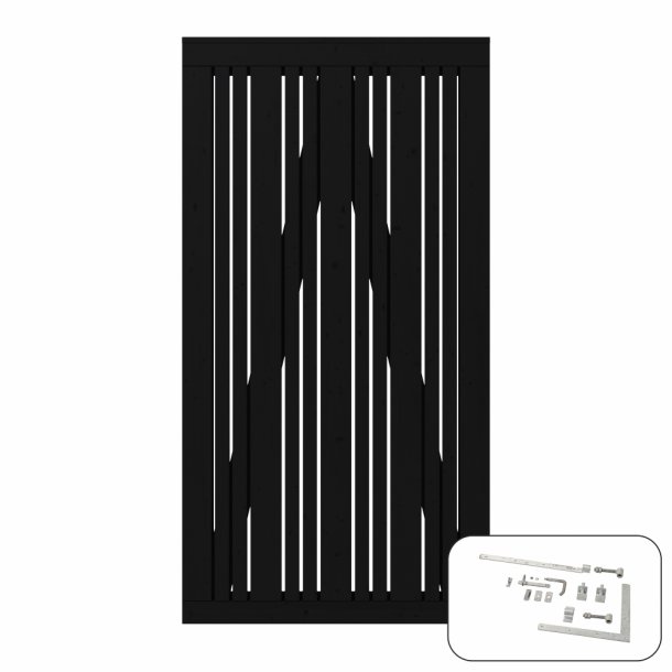 PLUS Tangent Enk.lge m/beslag Sort RAL 9005     4,2x95x180CM