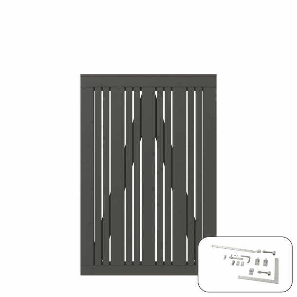 PLUS Tangent Enk.lge m/beslag Umbragr RAL7022  4,2x95x140CM