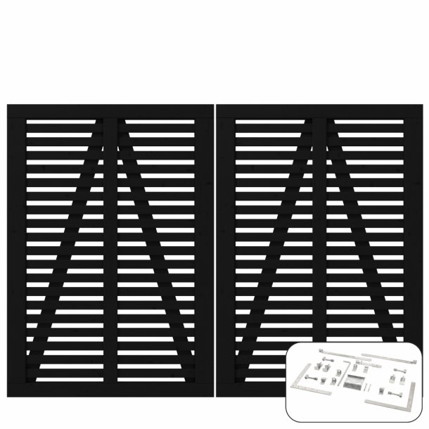 PLUS Harmoni Dobbeltlge m/beslag Sort    3,4x200x140CM