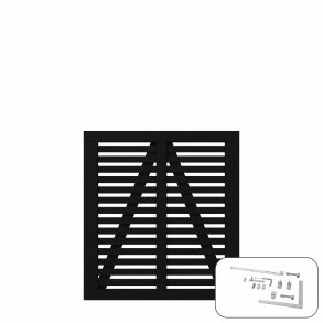 PLUS Harmoni Enk.lge m/beslag Sort RAL 9005    3,4x100x107CM