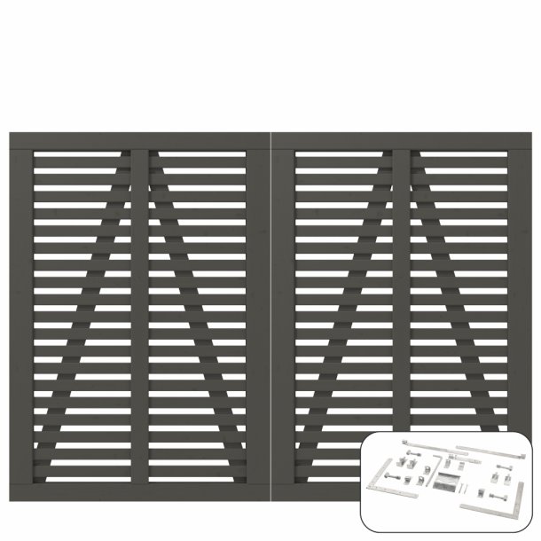 PLUS Harmoni Dobbeltlge Umbragr RAL7022 3,4x200x140CM